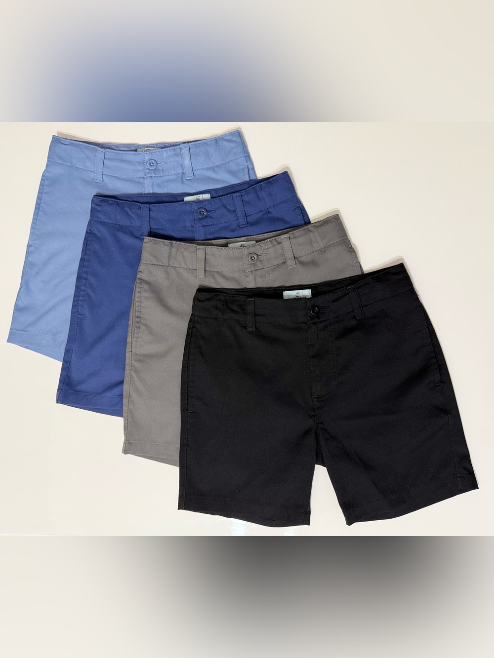 Class Club Boys Synthetic Shorts - Four-Pack Black, Gray & Blue - Size 10